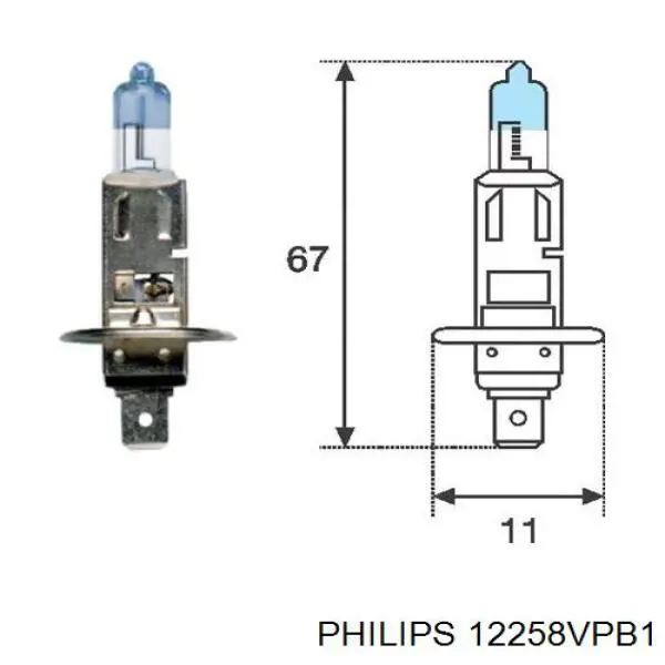 12258VPB1 Philips bombilla halógena