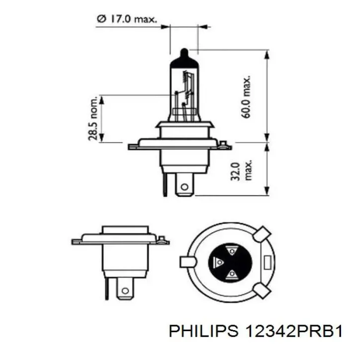 12342PRB1 Philips bombilla halógena