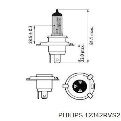 12342RVS2 Philips bombilla halógena