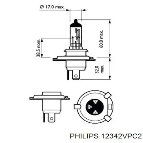 Lámpara halógena 12342VPC2 Philips