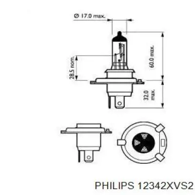 12342XVS2 Philips bombilla halógena