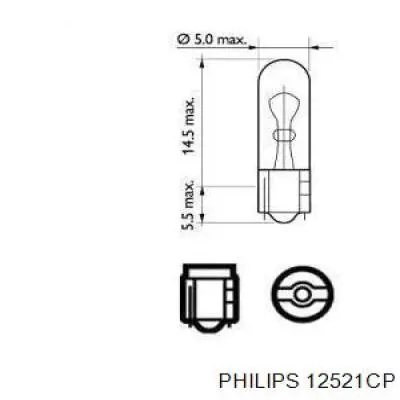 12521CP Philips lámpara, luz interior/cabina