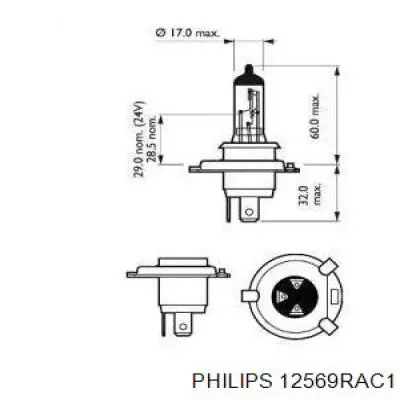 12569RAC1 Philips bombilla halógena