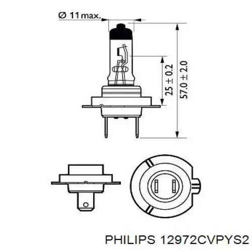 Lámpara halógena 12972CVPYS2 Philips