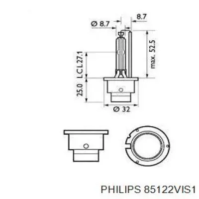 Bombilla de xenón 85122VIS1 Philips
