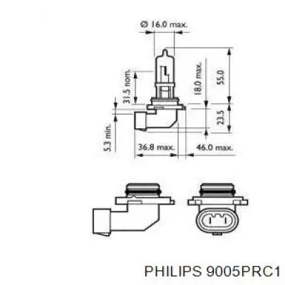 9005PRC1 Philips bombilla halógena