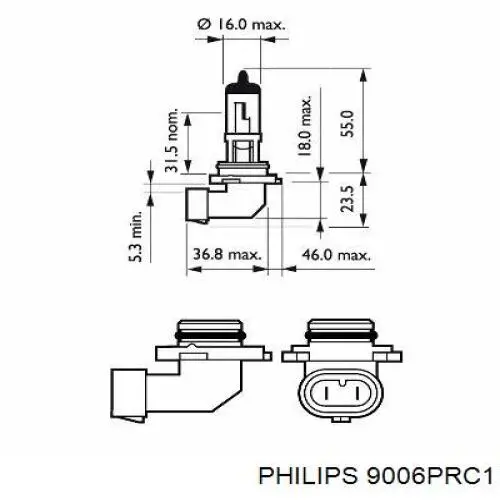Lámpara halógena 9006PRC1 Philips
