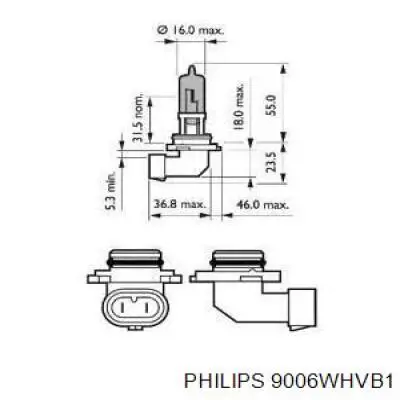 9006WHVB1 Philips Lámpara halógena