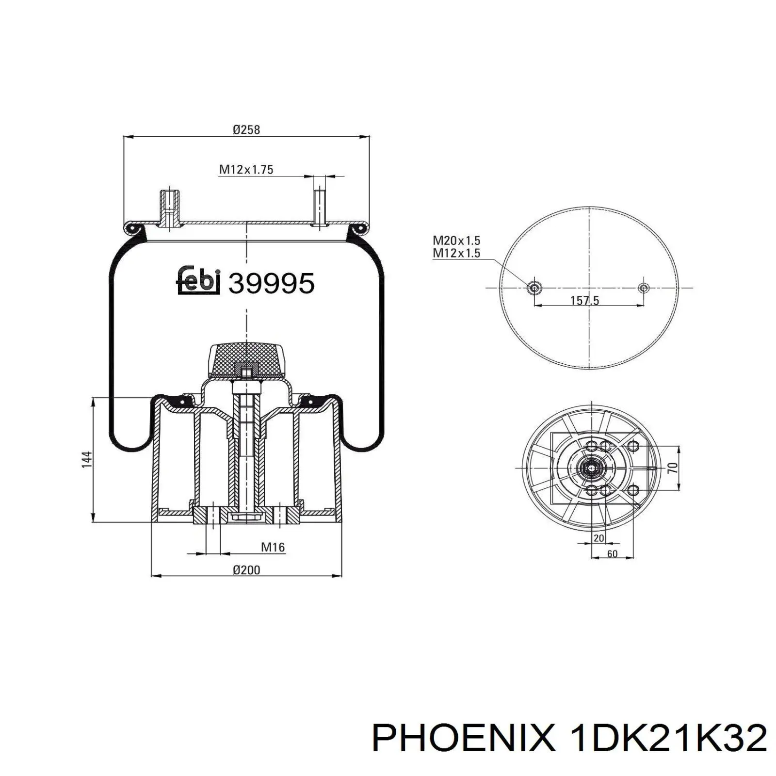 1 DK 21 K-32 Phoenix muelle neumático, suspensión