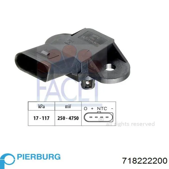 718222200 Pierburg sensor de presion del colector de admision
