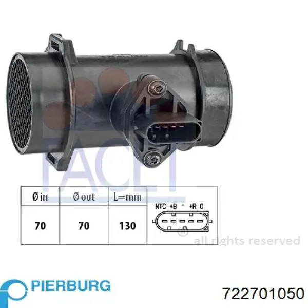 Sensor De Flujo De Aire/Medidor De Flujo (Flujo de Aire Masibo) Opel Omega 25, 26, 27