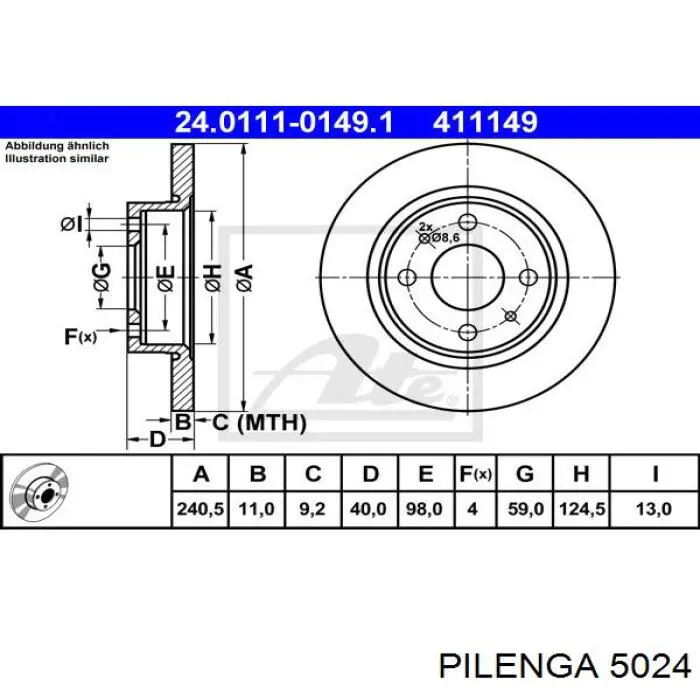 Disco de freno trasero Alfa Romeo 146 930