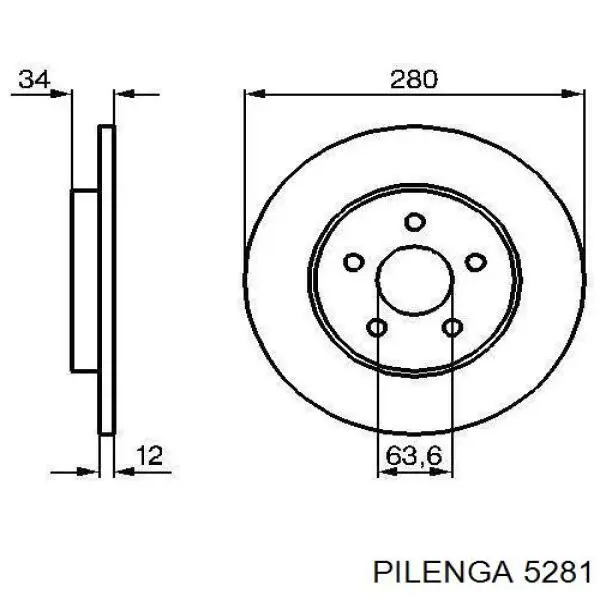 Disco de freno trasero Jaguar X-type CF1
