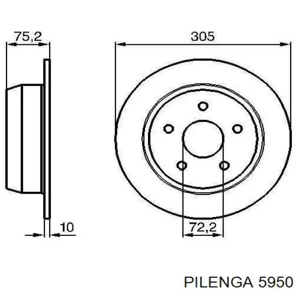 Disco de freno trasero Jeep Cherokee 2 XJ