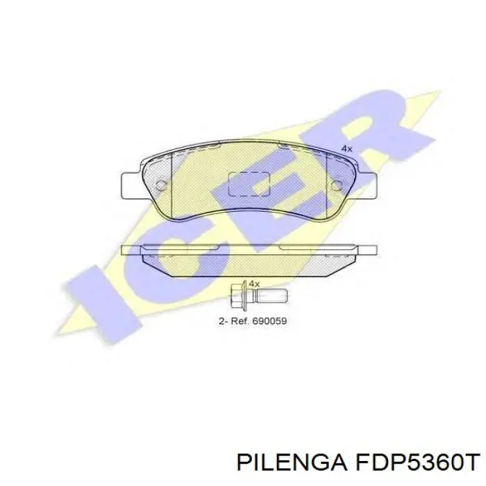 FDP5360T Pilenga pastillas de freno delanteras