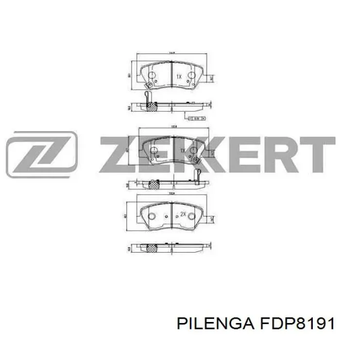 FDP8191 Pilenga pastillas de freno delanteras