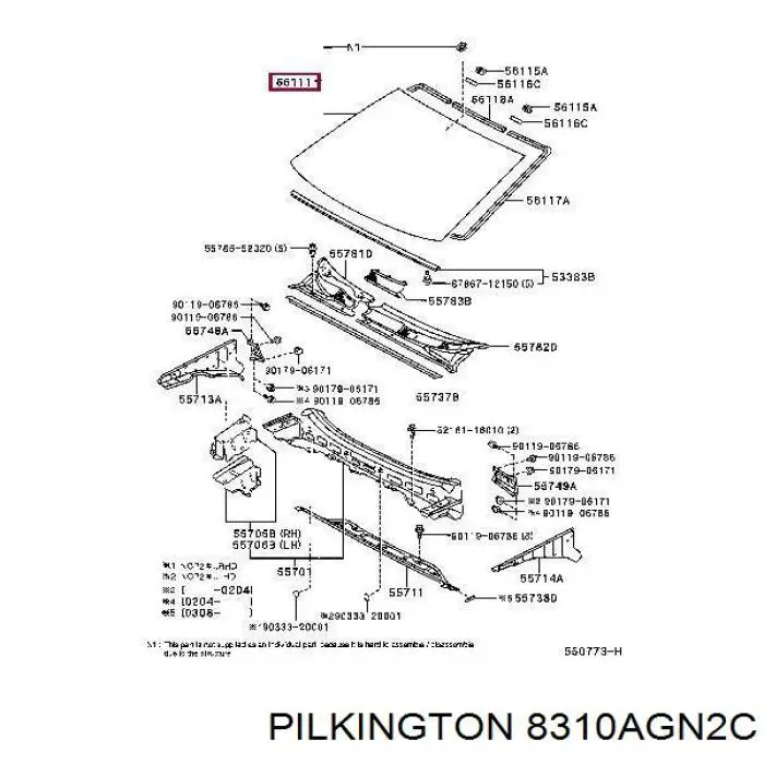 8310AGN2C Pilkington parabrisas