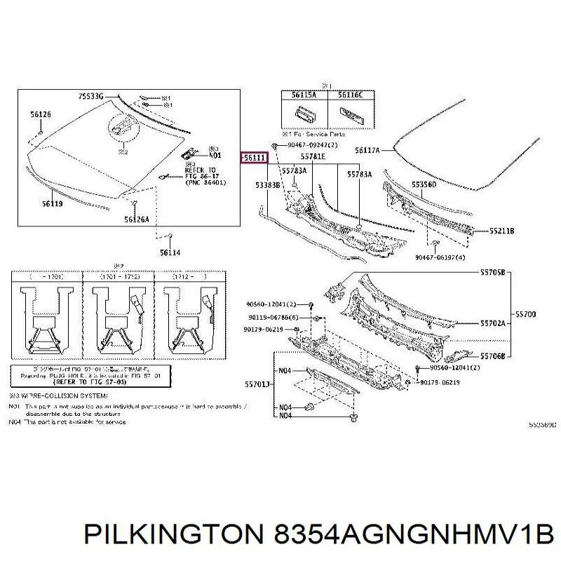 8354AGNGNHMV1B Pilkington parabrisas