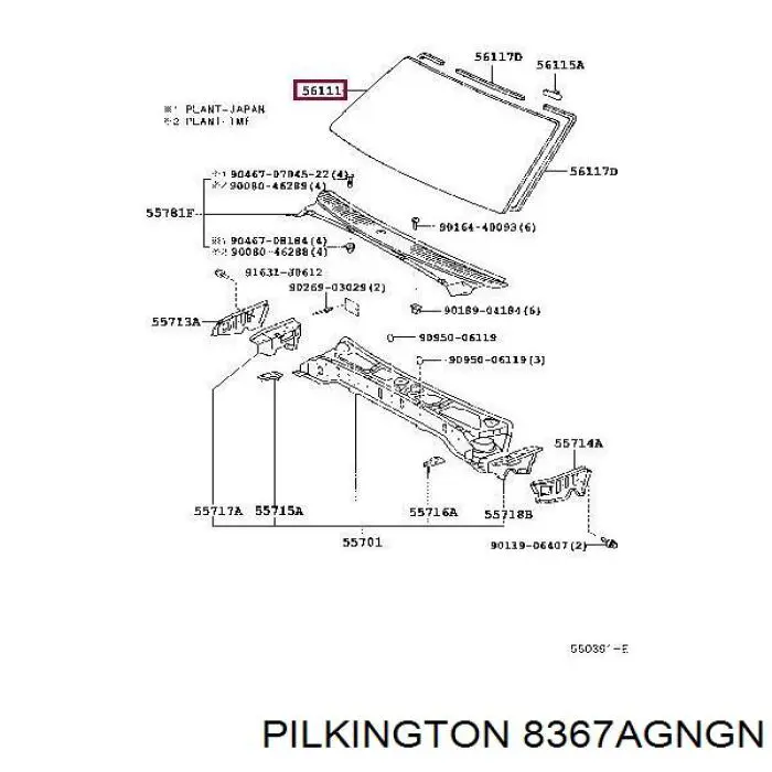 8367AGNGN Pilkington parabrisas