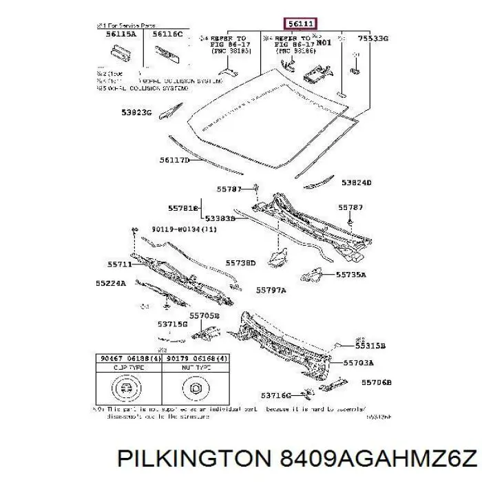 8409AGAHMZ6Z Pilkington parabrisas