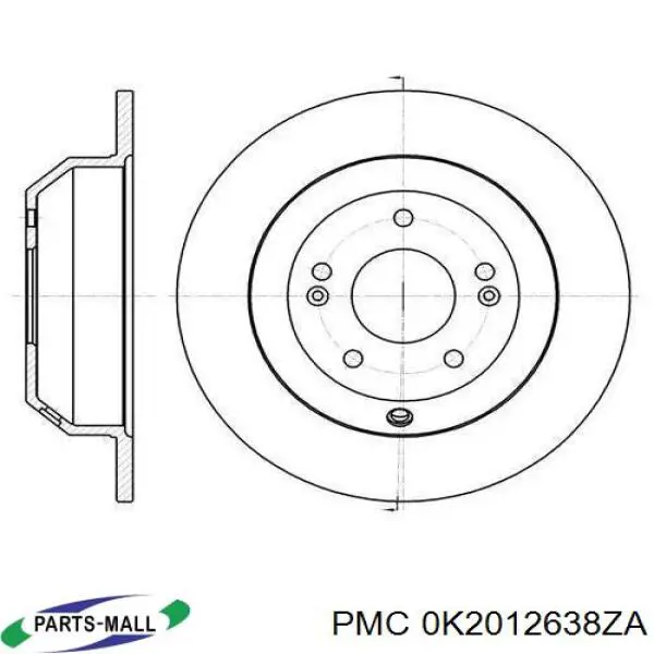 0K2012638ZA Parts-Mall zapatas de frenos de tambor traseras