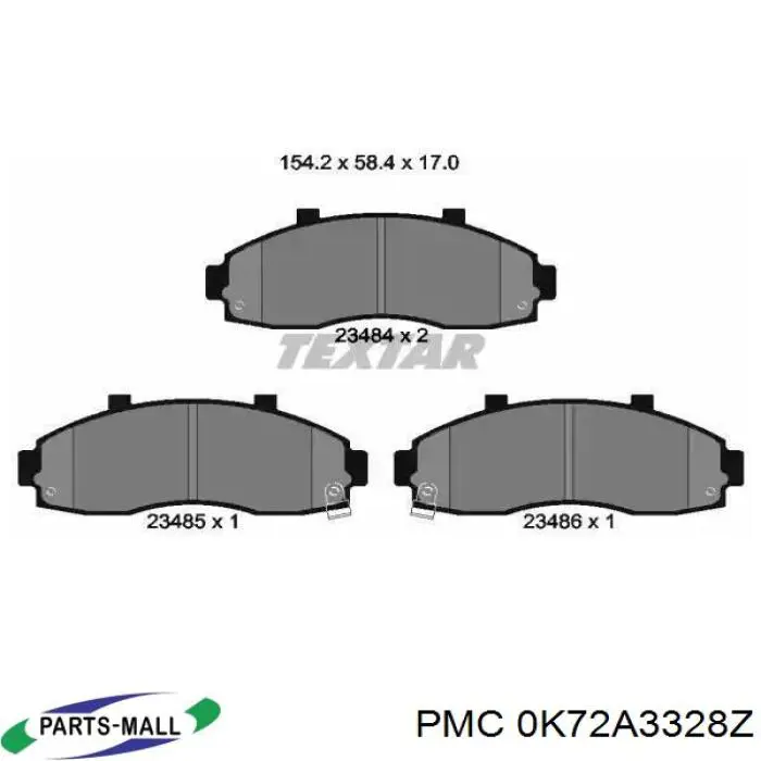 0K72A3328Z Parts-Mall pastillas de freno delanteras