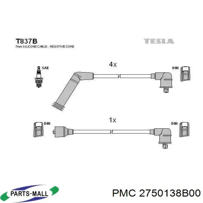 2750138B00 Parts-Mall juego de cables de encendido