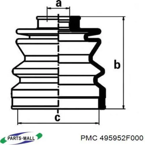 495952F000 Parts-Mall fuelle, árbol de transmisión delantero interior