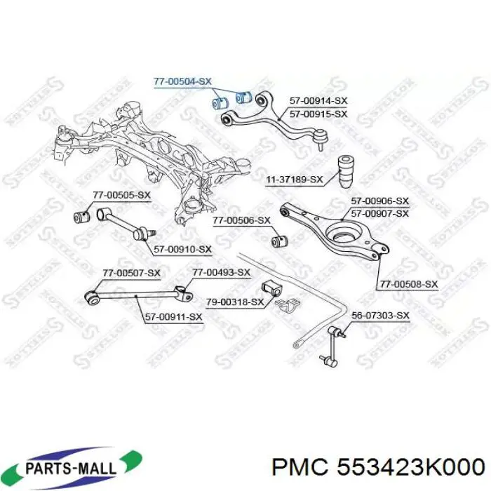 553423K000 Parts-Mall silentblock de brazo de suspensión trasero superior