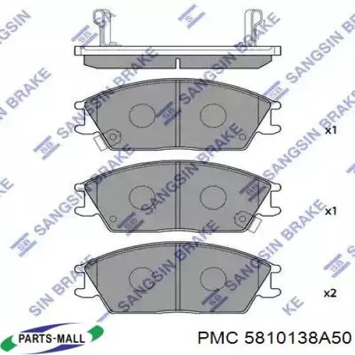 5810138A50 Parts-Mall pastillas de freno delanteras