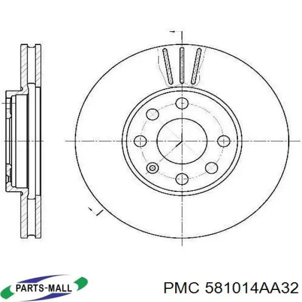 581014AA32 Parts-Mall pastillas de freno delanteras