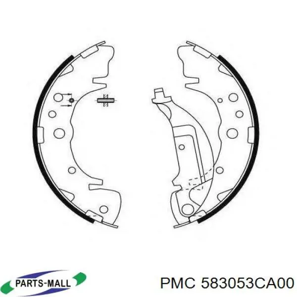 583053CA00 Parts-Mall zapatas de frenos de tambor traseras