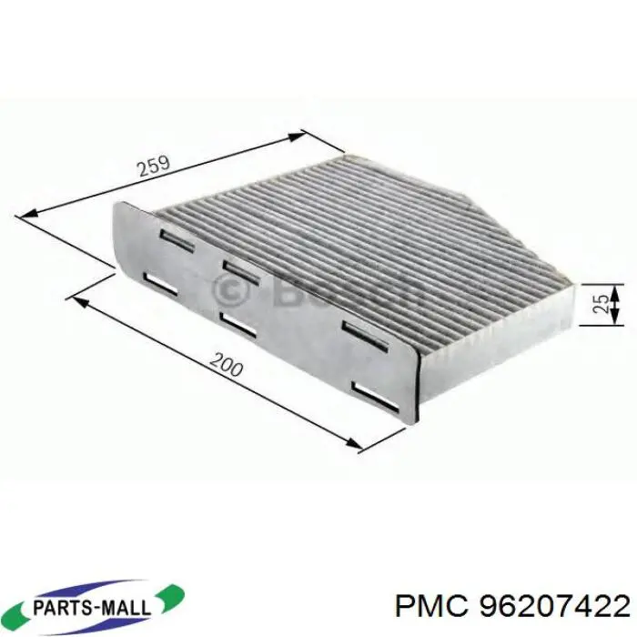 96207422 Parts-Mall filtro de habitáculo