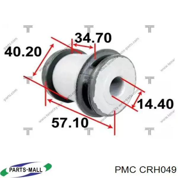 CRH049 Parts-Mall casquillo de barra estabilizadora delantera