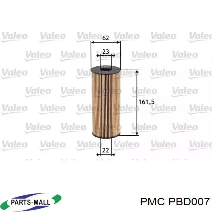 PBD007 Parts-Mall filtro de aceite