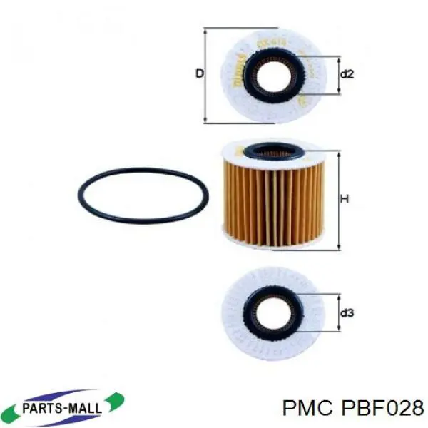 PBF-028 Parts-Mall filtro de aceite