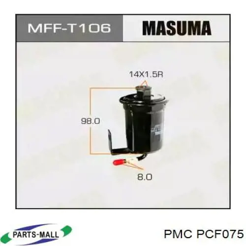 PCF075 Parts-Mall filtro combustible