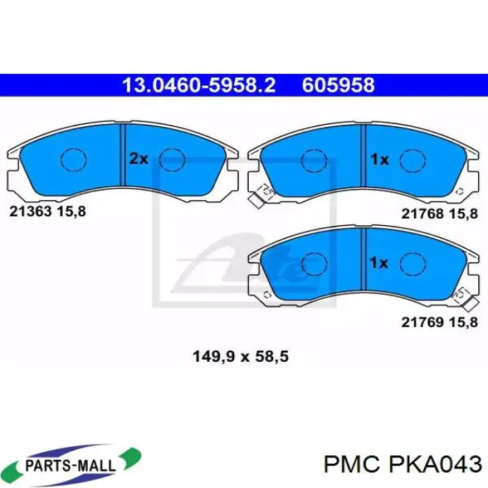 PKA-043 Parts-Mall pastillas de freno delanteras