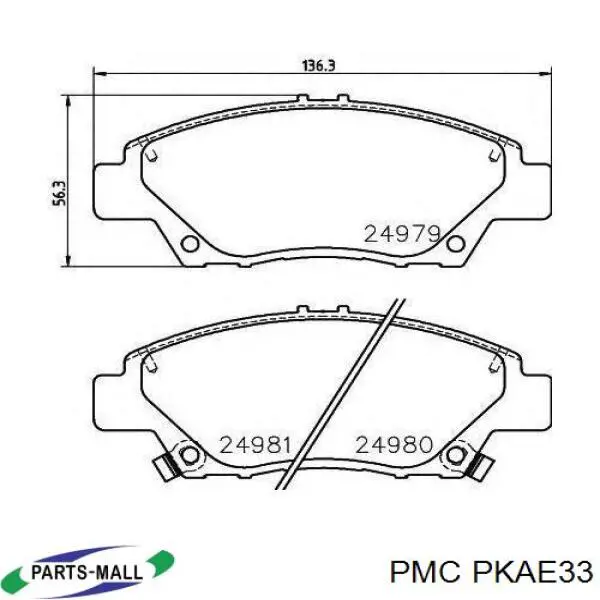 Pastillas traseras de freno Parts-Mall PKAE33 precio, desde 17,33 EUR
