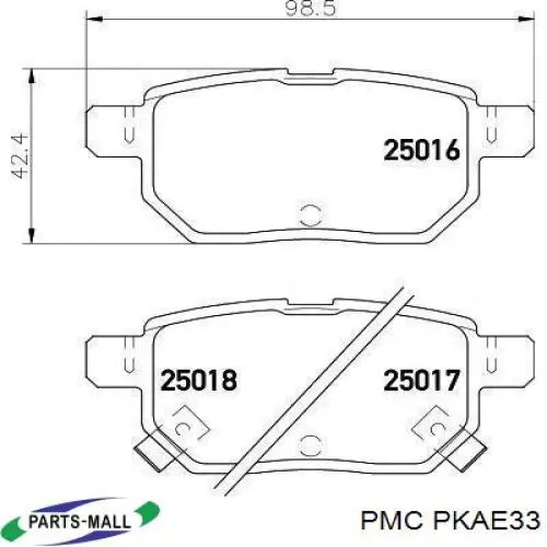 PKA-E33 Parts-Mall pastillas de freno traseras