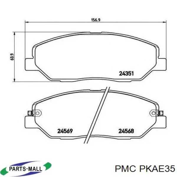 PKA-E35 Parts-Mall pastillas de freno delanteras