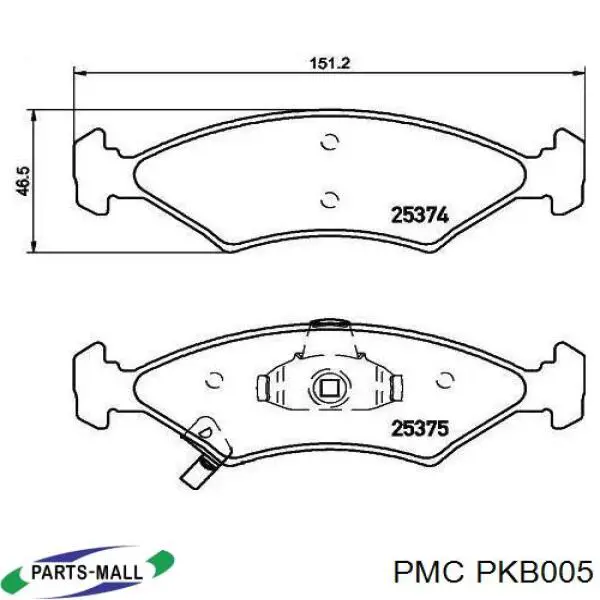 PKB005 Parts-Mall pastillas de freno delanteras