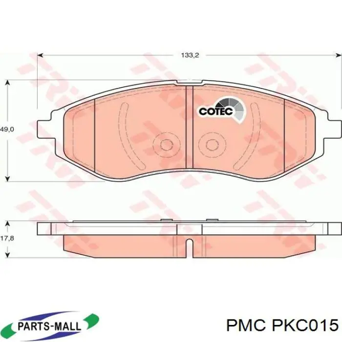 Comprar PKC015 Parts-Mall Pastillas delanteras de freno