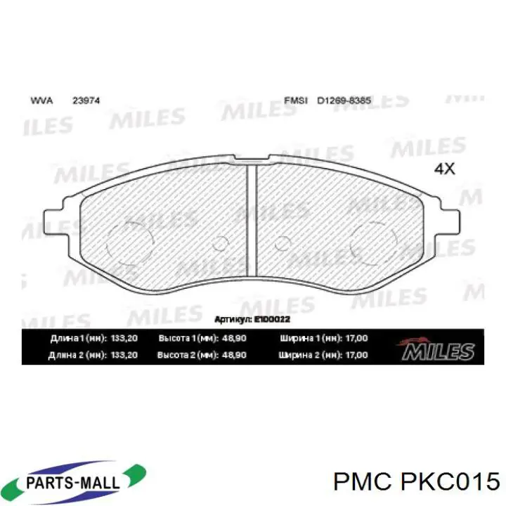 Pastillas de freno PKC015 Parts-Mall