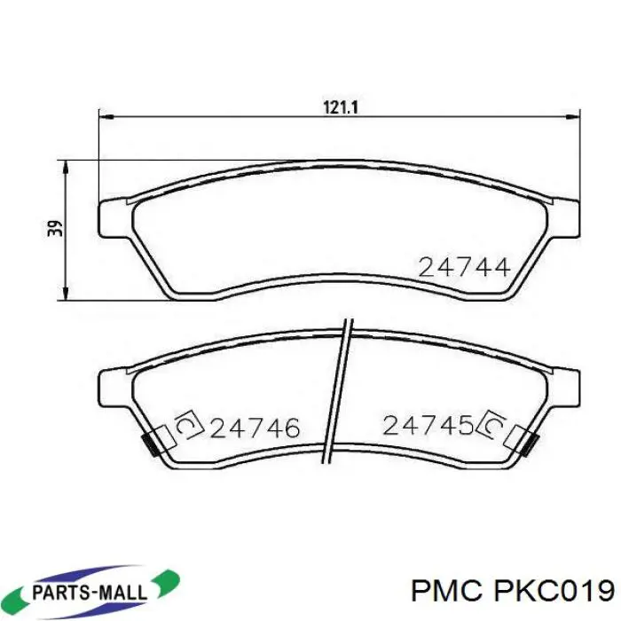 PKC-019 Parts-Mall pastillas de freno traseras