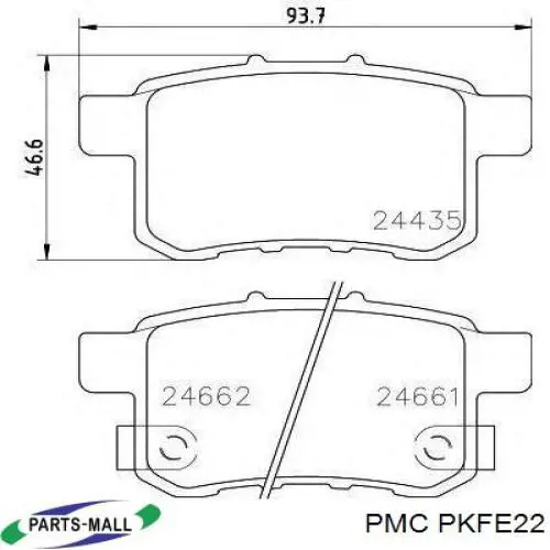 PKF-E22 Parts-Mall pastillas de freno traseras