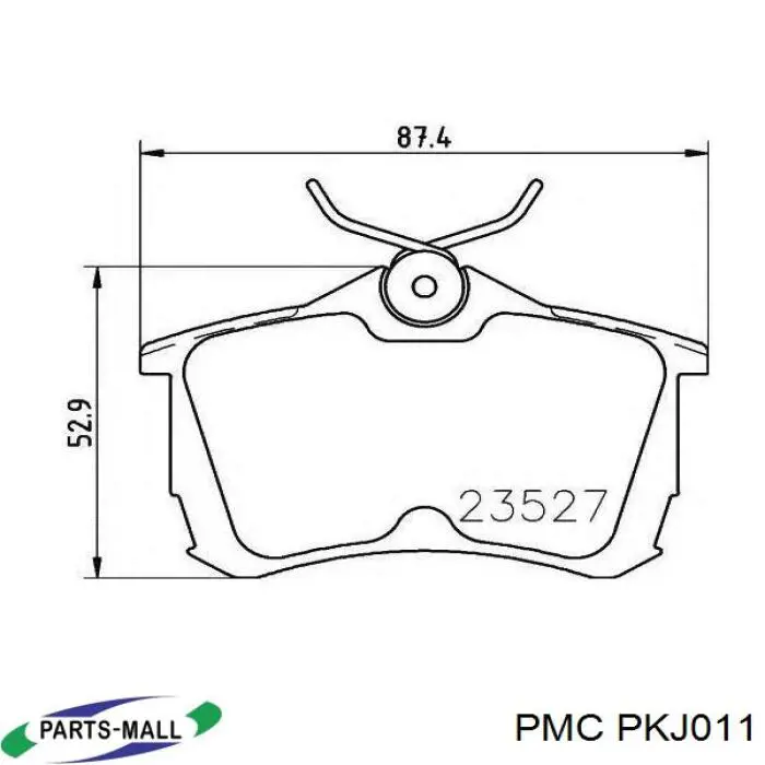 PKJ-011 Parts-Mall pastillas de freno traseras