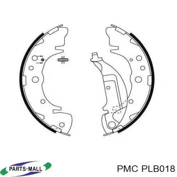 PLB-018 Parts-Mall zapatas de frenos de tambor traseras