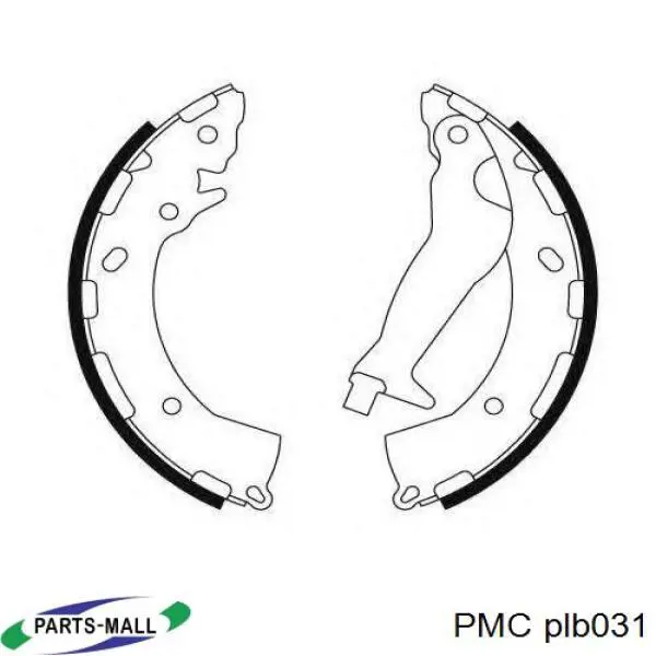Zapatas de freno de tambor traseras PMC PLB031