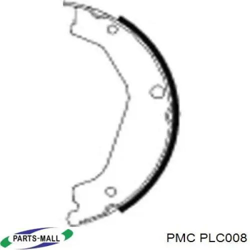 PLC-008 Parts-Mall zapatas de frenos de tambor traseras